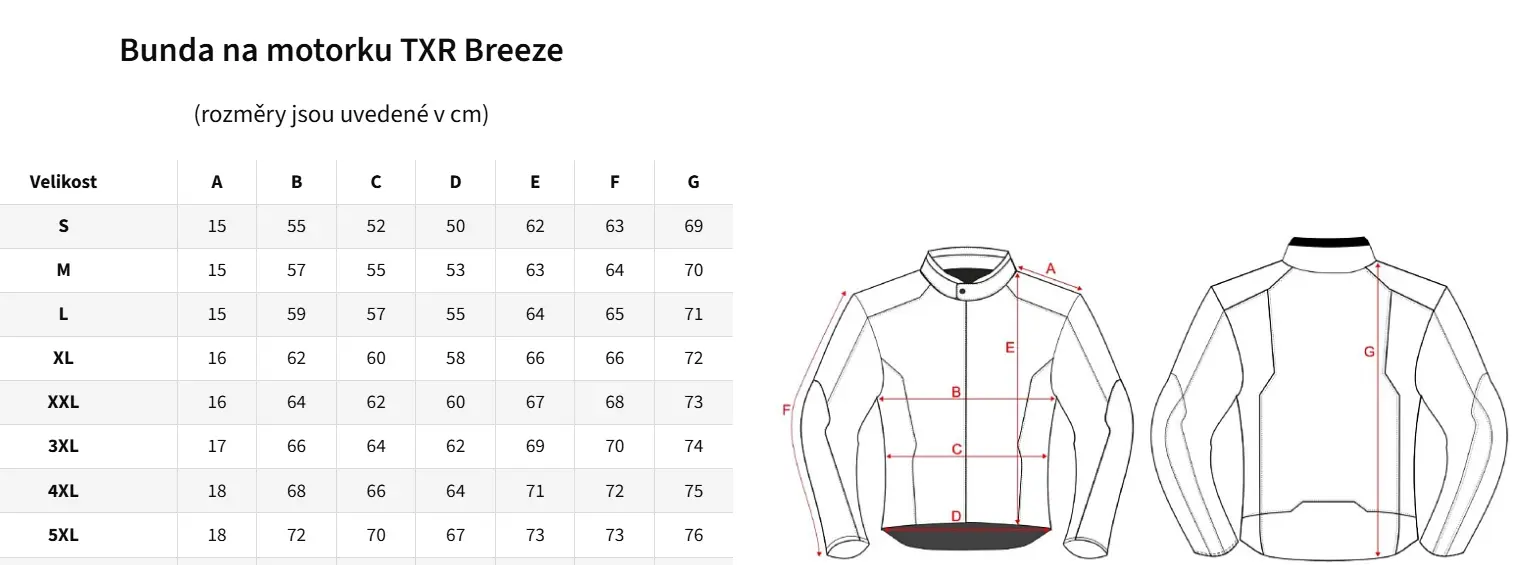 TXR Bunda na motorku Breeze černá XL